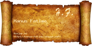 Hanus Fatime névjegykártya